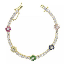 Flower Tennis Bracelet