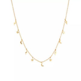 Dangling Moon Star Necklace