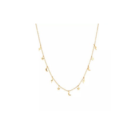 Dangling Moon Star Necklace