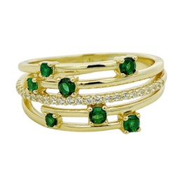 Emerald Stone Wrap Gold Ring