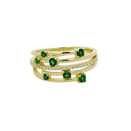 Emerald Stone Wrap Gold Ring