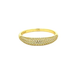 Skinny Gold Band Pave Ring