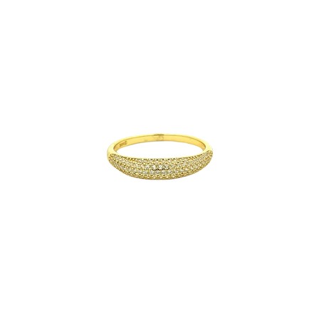 Skinny Gold Band Pave Ring