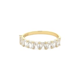 Clear Baguette Half Band Ring