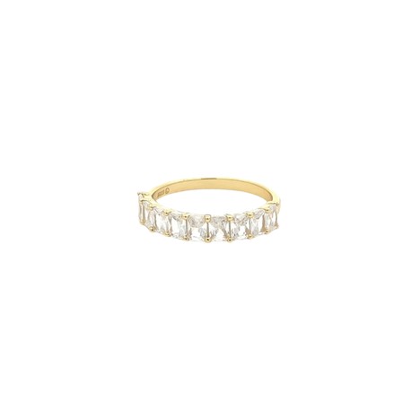 Clear Baguette Half Band Ring
