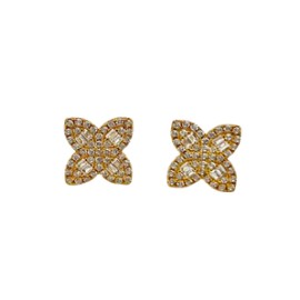Pave Gold Leaf Studs