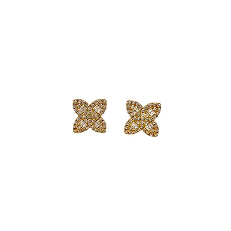 Pave Gold Leaf Studs