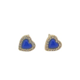 Mini Blue Heart Studs