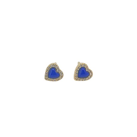 Mini Blue Heart Studs