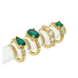 Gold and Emerald Piercing Set