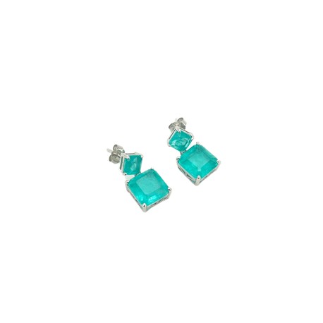 Double Square Paraiba Studs