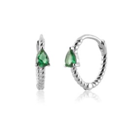 Rope Emerald Hoops