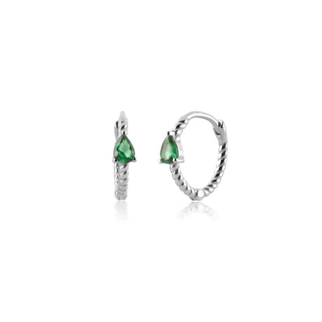Rope Emerald Hoops