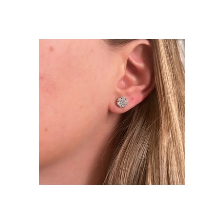 Flower Diamond Ilusion Stud