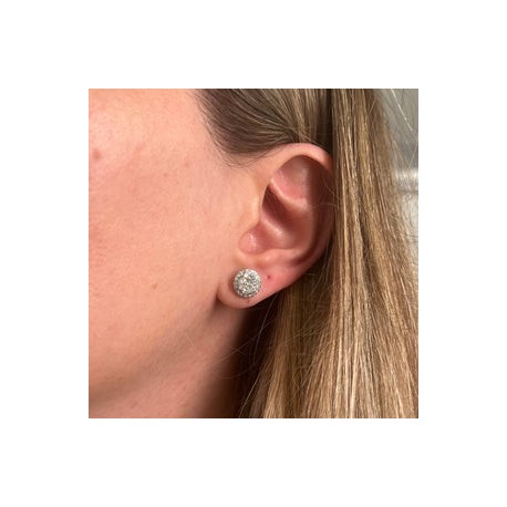 Round Ilusion Diamond Stud
