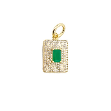 Square Emerald Pave Charm