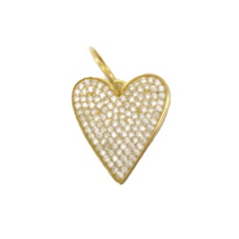 Gold Heart Pave Charm