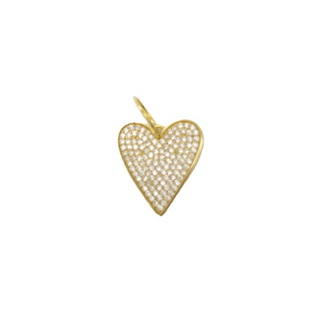 Gold Heart Pave Charm