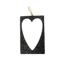 Open Black Heart Charm