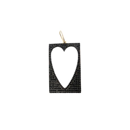 Open Black Heart Charm