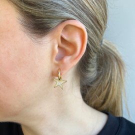 Pave Star Hoops