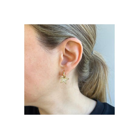 Pave Star Hoops