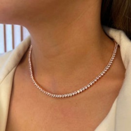 Rosegold Tennis Prong Necklace