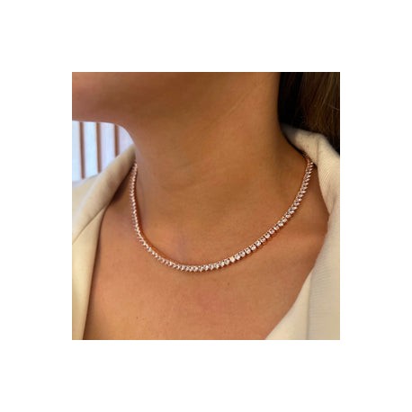 Rosegold Tennis Prong Necklace