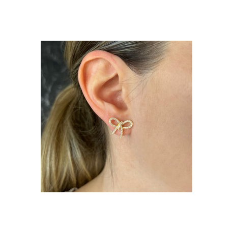 Pave Bow Earrings