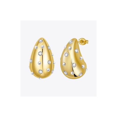 Gold Pearl and Diamond Dupe Earrings