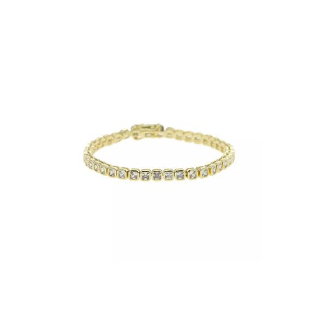 Rectangle Gold Bezel Tennis Bracelet
