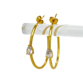 Pear Skinny Gold Hoops