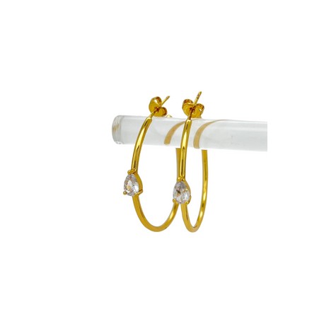 Pear Skinny Gold Hoops
