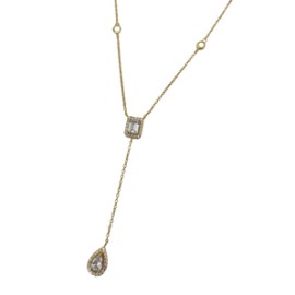 Gold Diamond Lariat Necklace