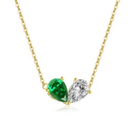 Overlap Heart Leaves Pendant Necklace