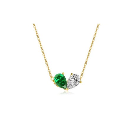 Overlap Heart Leaves Pendant Necklace