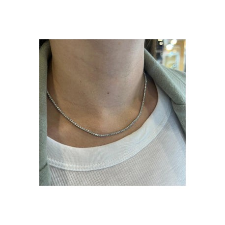 Diamond Tennis Necklace White Gold 14k