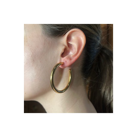 Skinny Plain Big Gold Hoops