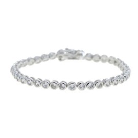 Round Silver  Diamond Tennis