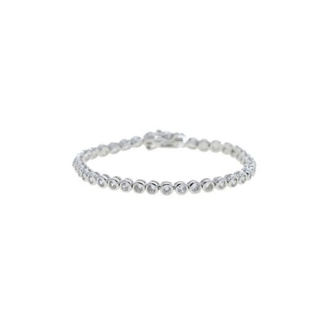 Round Silver  Diamond Tennis