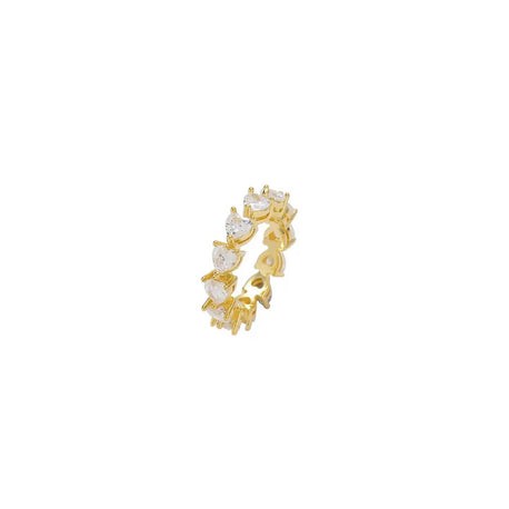 Gold Heart Tennis Ring