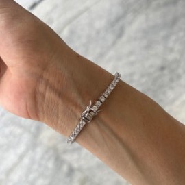 Emerald Round Statement Tennis Bracelet