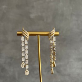 Emerald Drop Cut Earrings (gold & silver)