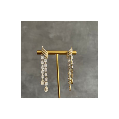 Emerald Drop Cut Earrings (gold & silver)