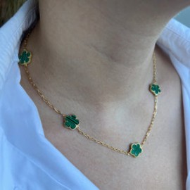 Green Gold Clove Short Necklace