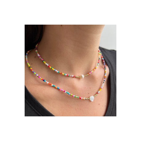 Colorful Beaded Pear Necklace