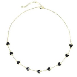 Black Multiple Hearts Necklace