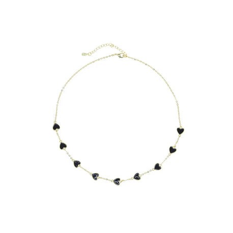 Black Multiple Hearts Necklace