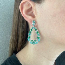 Green Statement Earrings