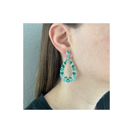 Green Statement Earrings